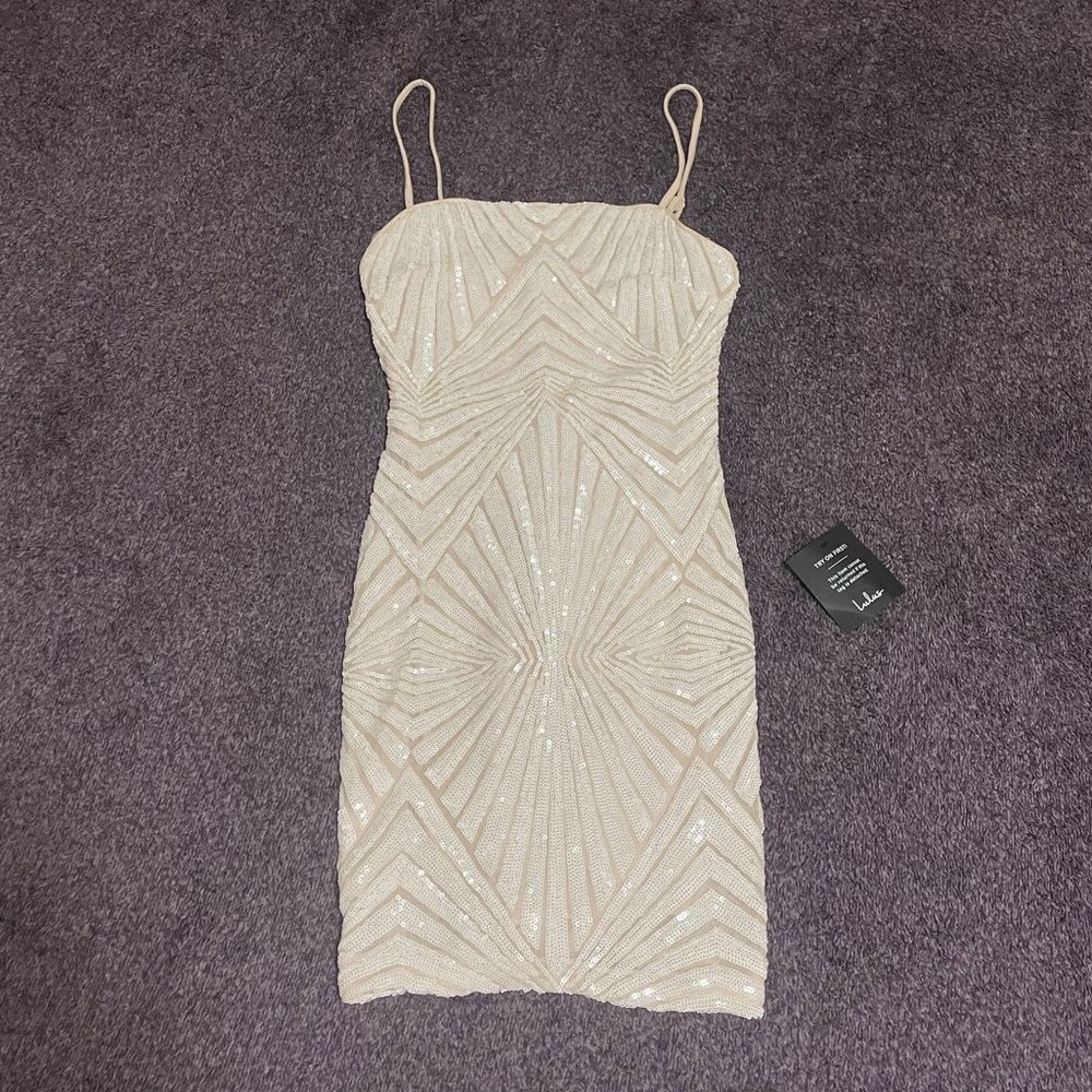 Lulus Lost In Your Eyes White Sequin Bodycon Mini Dress - Size XS - Picture 6 of 6